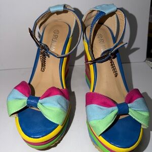 Women's Multicolor Wedge Sandals